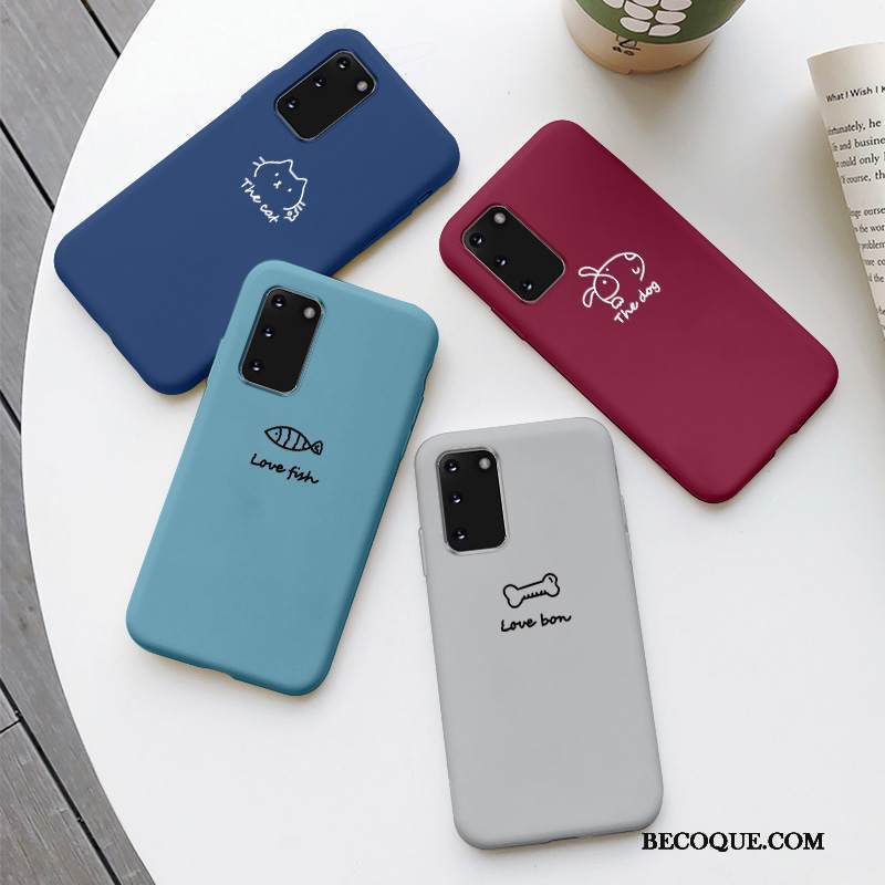 Kuori Samsung Galaxy S20 Pehmeä Neste Kissa Net Red, Kotelo Samsung Galaxy S20 Silikoni Rakastunut Murtumaton