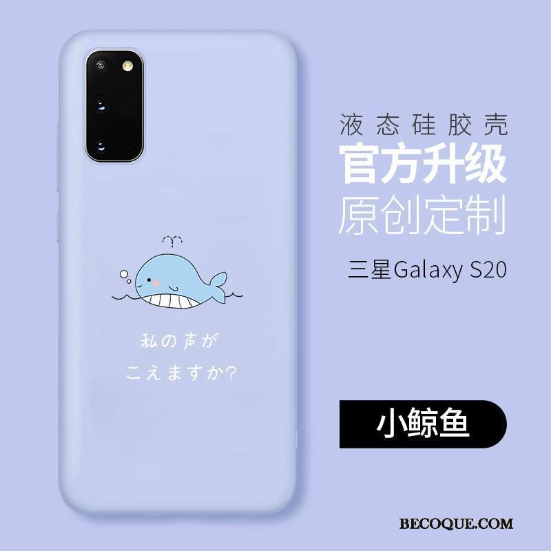 Kuori Samsung Galaxy S20 Sarjakuva Ihana Puhelimen Kuoret, Kotelo Samsung Galaxy S20 Laukut Sininen