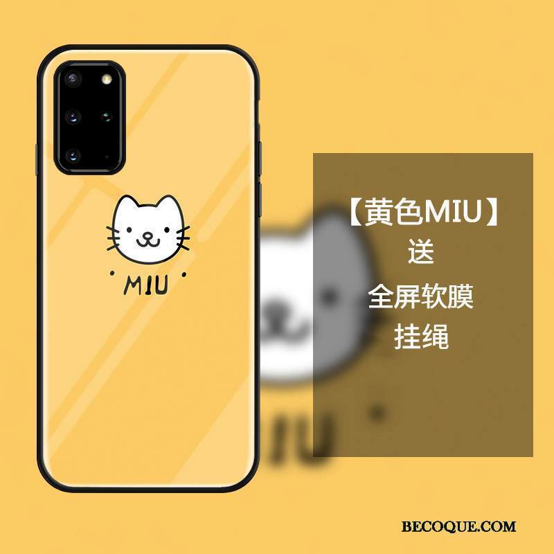 Kuori Samsung Galaxy S20+ Sarjakuva Murtumaton Yksinkertainen, Kotelo Samsung Galaxy S20+ Suojaus Lasi Keltainen