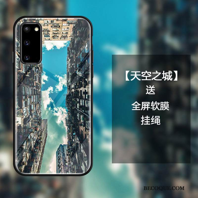 Kuori Samsung Galaxy S20 Suojaus Persoonallisuus Lasi, Kotelo Samsung Galaxy S20 Sininen Trendi