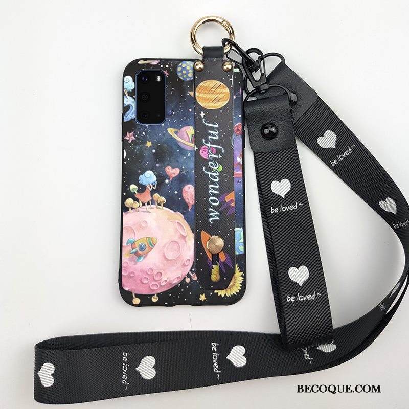 Kuori Samsung Galaxy S20 Suojaus Tide-brändi Musta, Kotelo Samsung Galaxy S20 Sarjakuva Ripustettavat Koristeet Puhelimen Kuoret