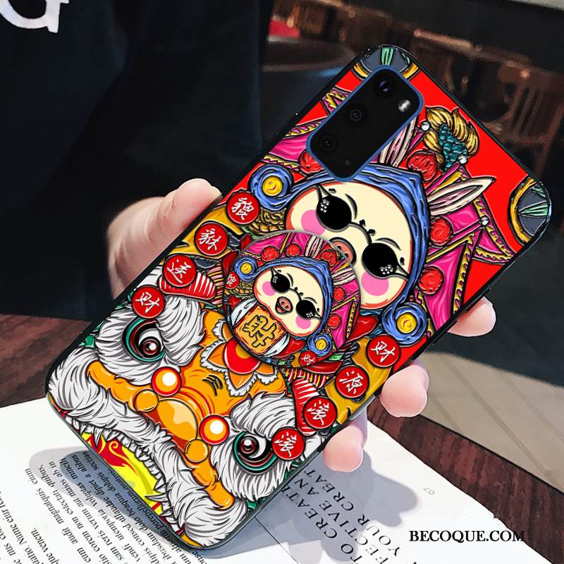 Kuori Samsung Galaxy S20 Tila Suupaltti Trendi, Kotelo Samsung Galaxy S20 Silikoni Punainen Tide-brändi