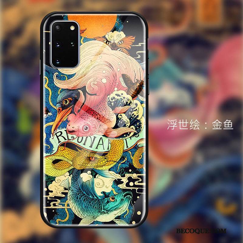 Kuori Samsung Galaxy S20+ Tila Trendi Peili, Kotelo Samsung Galaxy S20+ Vuosikerta Lasi Sininen