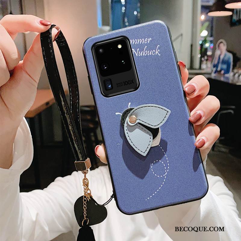 Kuori Samsung Galaxy S20 Ultra Laukut Yksinkertainen Puhelimen Kuoret, Kotelo Samsung Galaxy S20 Ultra Tila Sininen Murtumaton