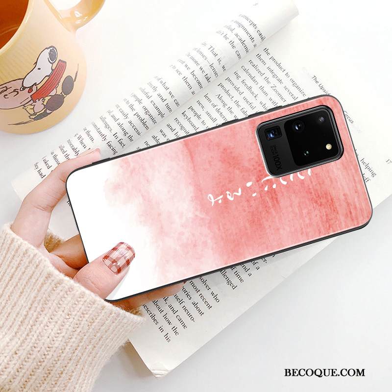 Kuori Samsung Galaxy S20 Ultra Suojaus Murtumaton Jauhe, Kotelo Samsung Galaxy S20 Ultra Silikoni Lasi Rakastunut