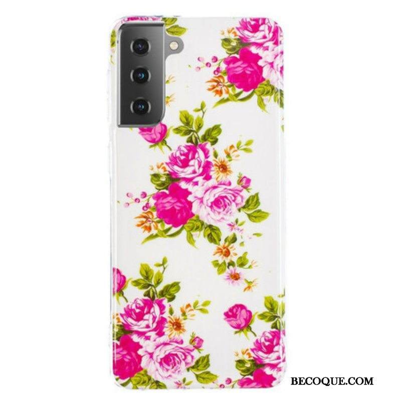 Kuori Samsung Galaxy S21 5G Fluoresoivat Liberty Flowers