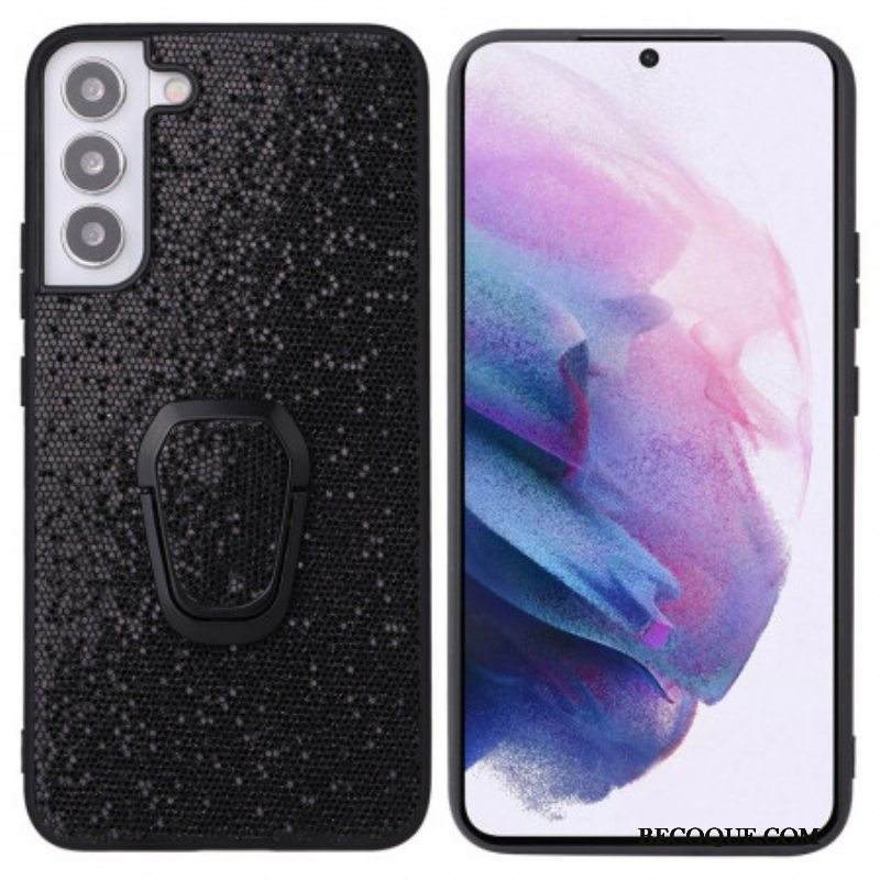 Kuori Samsung Galaxy S22 5G Glitter Ring-kiinnike