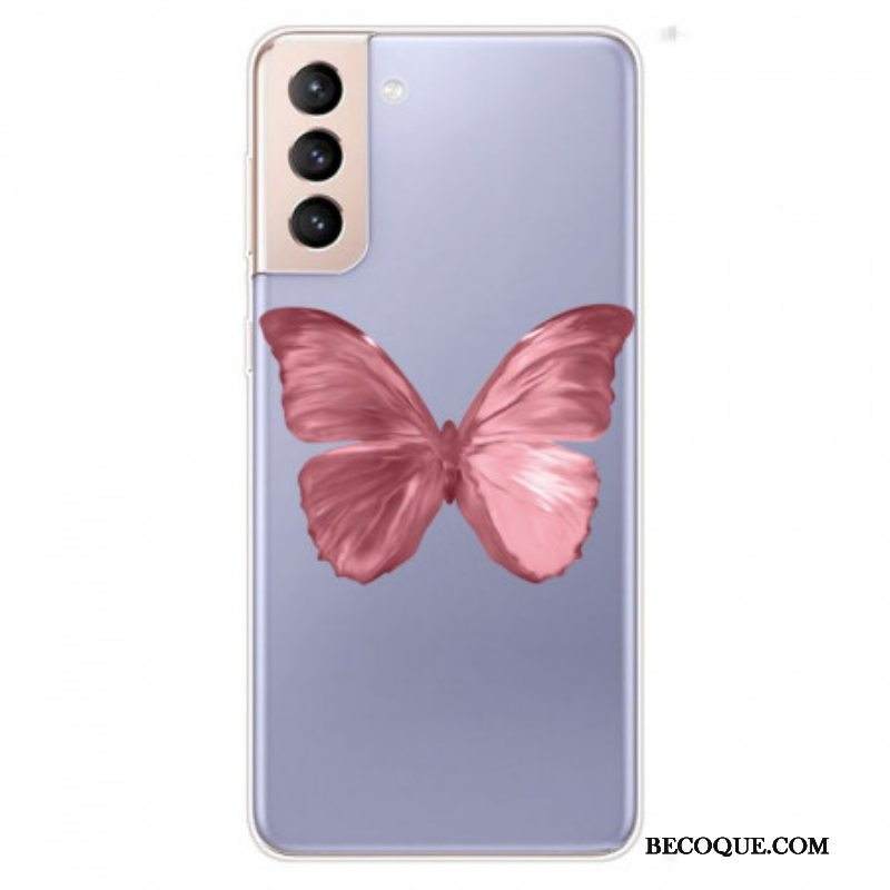 Kuori Samsung Galaxy S22 5G Pinkki Butterfly-letku