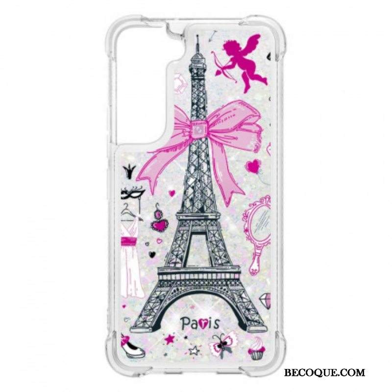 Kuori Samsung Galaxy S22 Plus 5G Eiffel-tornin Paljetteja