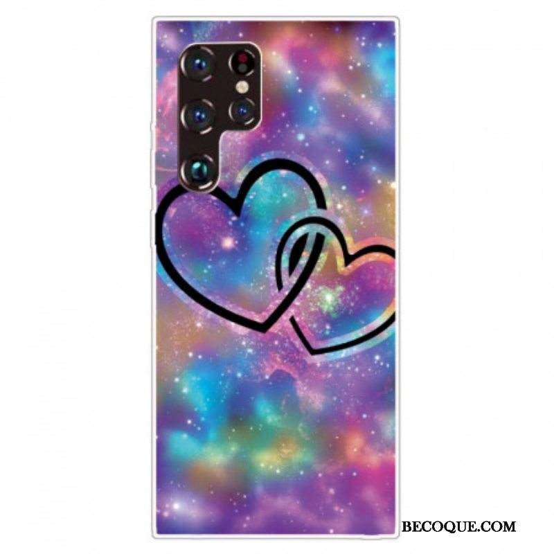 Kuori Samsung Galaxy S22 Ultra 5G Ketjutetut Sydämet
