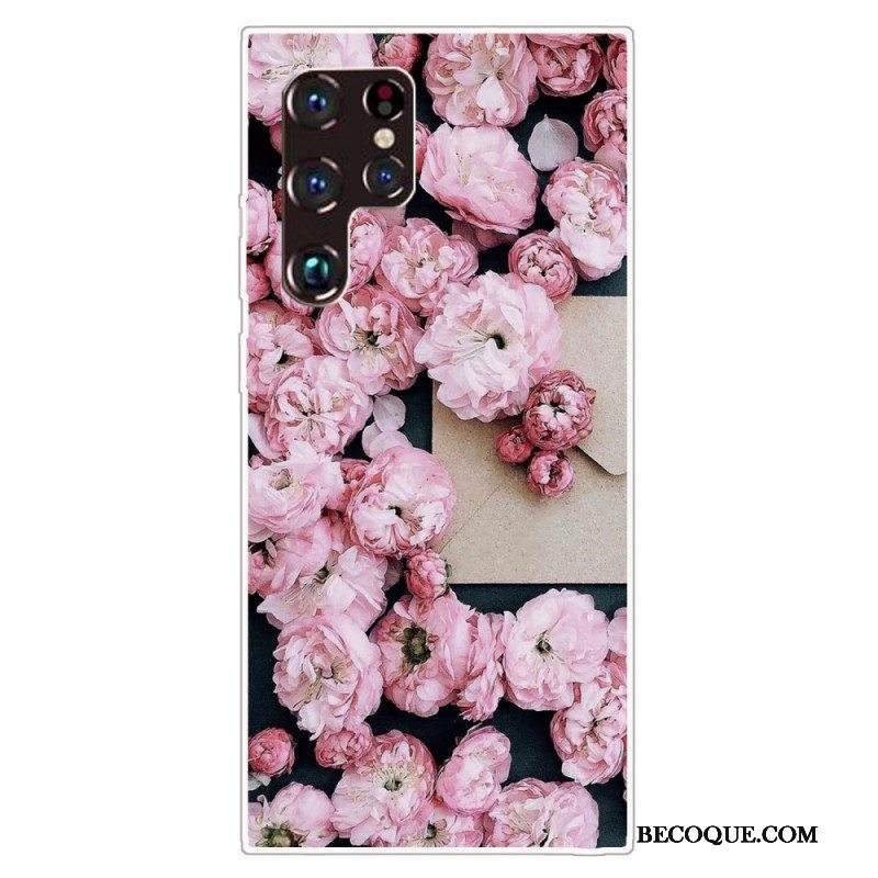 Kuori Samsung Galaxy S22 Ultra 5G Vaaleanpunaiset Kukat
