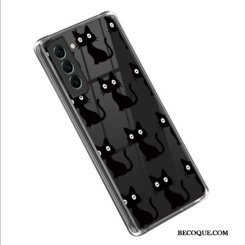 Kuori Samsung Galaxy S23 5G Saumattomat Mustat Kissat