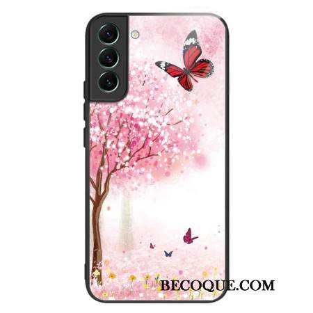 Kuori Samsung Galaxy S24 5g Tempered Glass Cherry Blossoms
