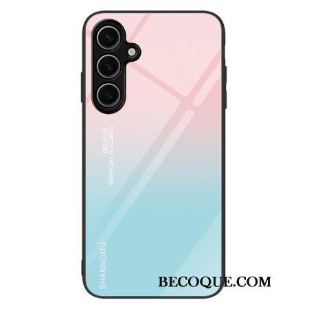 Kuori Samsung Galaxy S25 5g Vaaleanpunainen Ja Sininen Liukuvärjätty Karkaistu Lasi Suojakuori