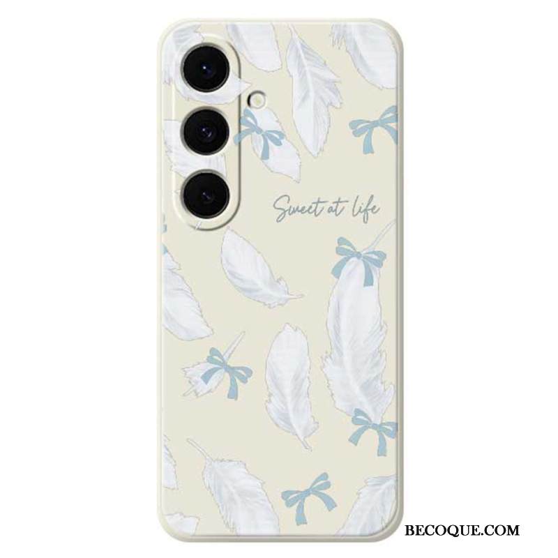 Kuori Samsung Galaxy S25 Fe Valkoinen Höyhen-silikoni