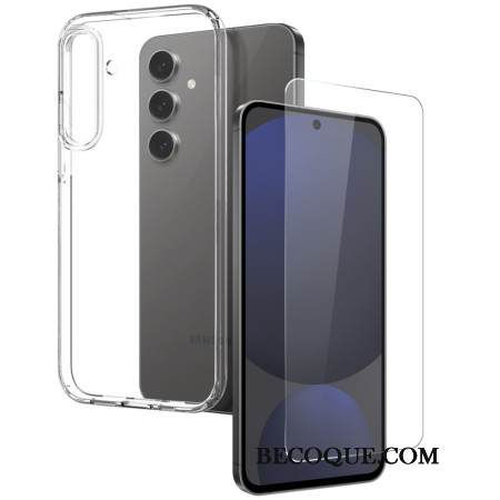 Kuori Samsung Galaxy S25 Plus 5g Läpinäkyvä Karkaistulla Lasisella Näytönsuojalla