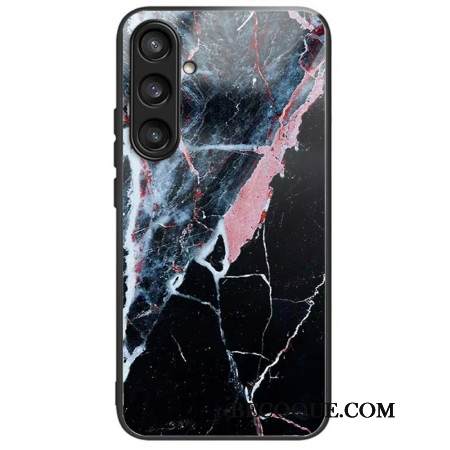 Kuori Samsung Galaxy S25 Plus 5g Musta Ja Vaaleanpunainen Marmorikarkaistu Lasi