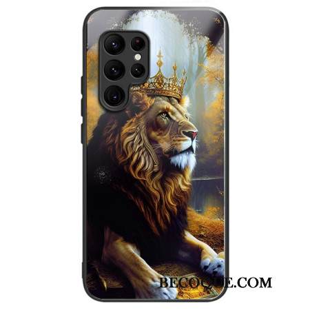 Kuori Samsung Galaxy S25 Ultra 5g Karkaistusta Lasista Valmistettu Kultainen Leijona