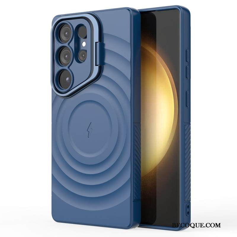 Kuori Samsung Galaxy S25 Ultra 5g Magsafe-yhteensopiva Aaltoileva Muotoilu Jalustalla Suojakuori