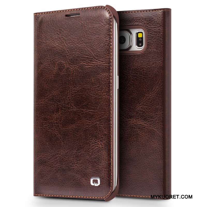 Kuori Samsung Galaxy S6 Edge Nahka Murtumaton Puhelimen Kuoret, Kotelo Samsung Galaxy S6 Edge Kuoret