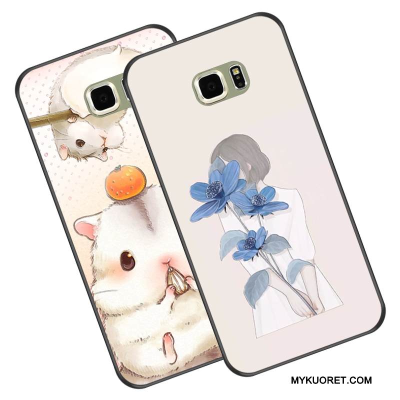 Kuori Samsung Galaxy S6 Edge + Silikoni Musta Khaki, Kotelo Samsung Galaxy S6 Edge + Laukut Murtumaton Puhelimen Kuoret