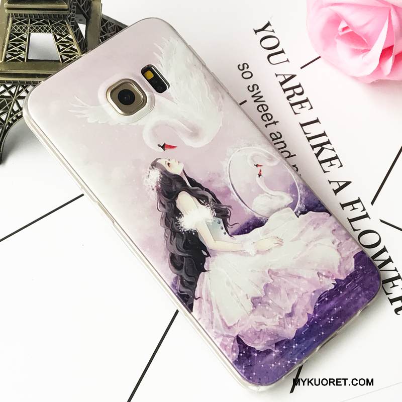 Kuori Samsung Galaxy S6 Edge Suojaus Puhelimen Kuoret Violetti, Kotelo Samsung Galaxy S6 Edge Luova Murtumaton Trendi