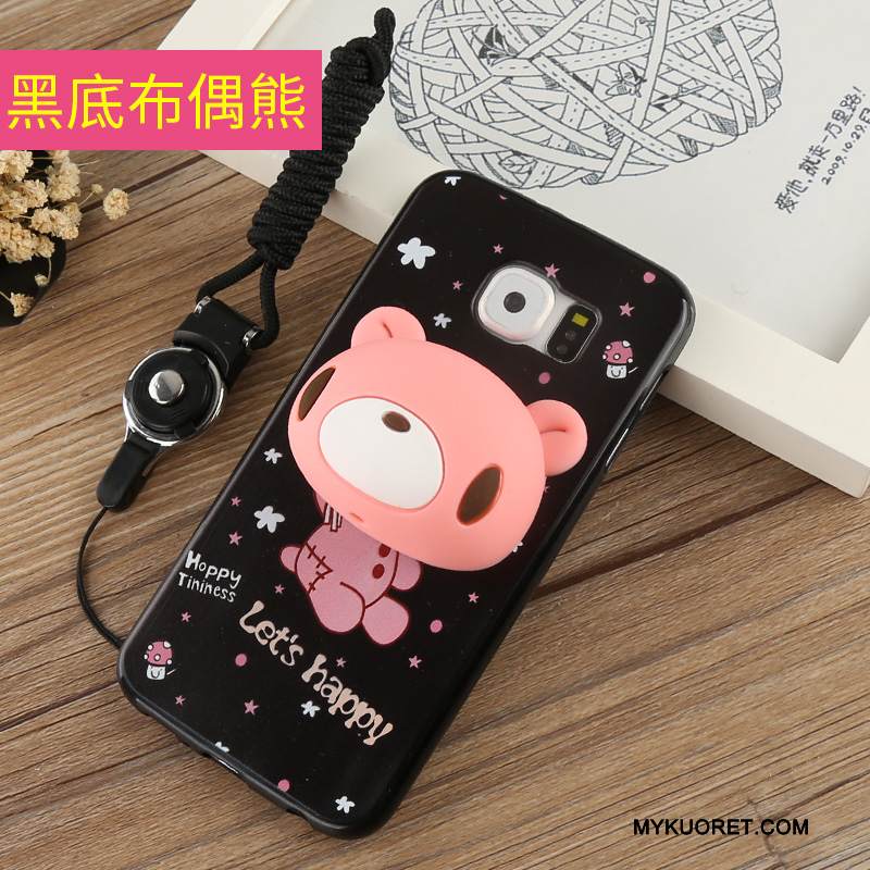 Kuori Samsung Galaxy S6 Edge Suojaus Ripustettavat Koristeet Musta, Kotelo Samsung Galaxy S6 Edge Laukut Murtumaton Puhelimen Kuoret