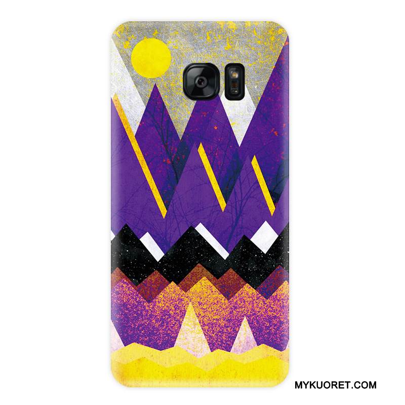 Kuori Samsung Galaxy S7 Edge Laukut Murtumaton Persoonallisuus, Kotelo Samsung Galaxy S7 Edge Suojaus Violetti Pesty Suede