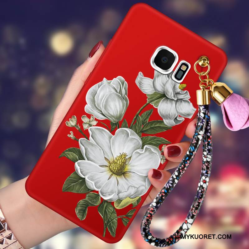 Kuori Samsung Galaxy S7 Edge Laukut Murtumaton Puhelimen Kuoret, Kotelo Samsung Galaxy S7 Edge Pehmeä Neste Punainen