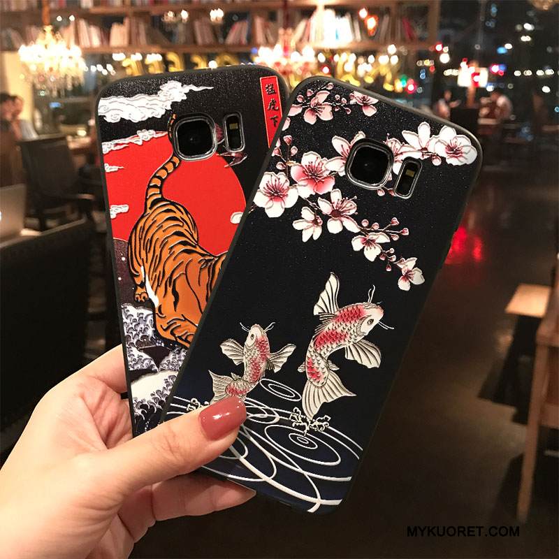 Kuori Samsung Galaxy S7 Edge Luova Persoonallisuus Puhelimen Kuoret, Kotelo Samsung Galaxy S7 Edge Laukut Ripustettavat Koristeet Musta