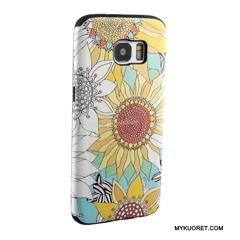 Kuori Samsung Galaxy S7 Edge Maalaus Trendi Keltainen, Kotelo Samsung Galaxy S7 Edge Sarjakuva Puhelimen Kuoret