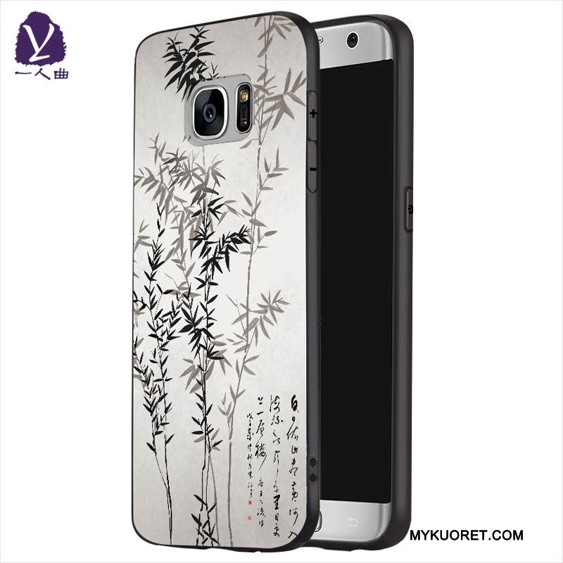 Kuori Samsung Galaxy S7 Edge Silikoni Harmaa Puhelimen Kuoret, Kotelo Samsung Galaxy S7 Edge Luova Persoonallisuus Murtumaton