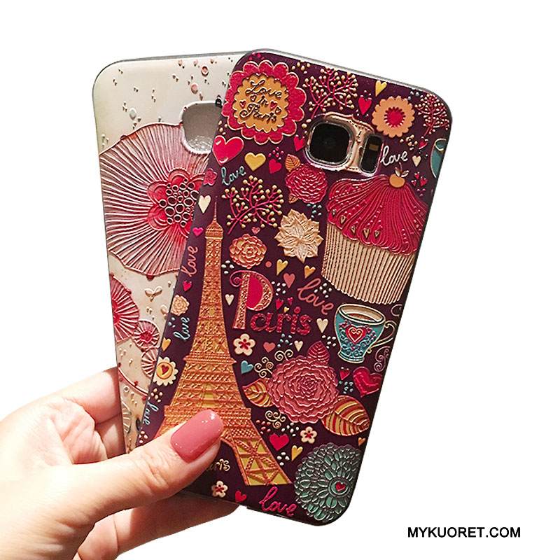 Kuori Samsung Galaxy S7 Edge Silikoni Ripustettavat Koristeet Pesty Suede, Kotelo Samsung Galaxy S7 Edge Tuki Rengas Puhelimen Kuoret