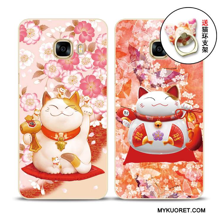 Kuori Samsung Galaxy S7 Edge Suojaus Punainen Puhelimen Kuoret, Kotelo Samsung Galaxy S7 Edge Kohokuviointi Kirsikka Rikkaus