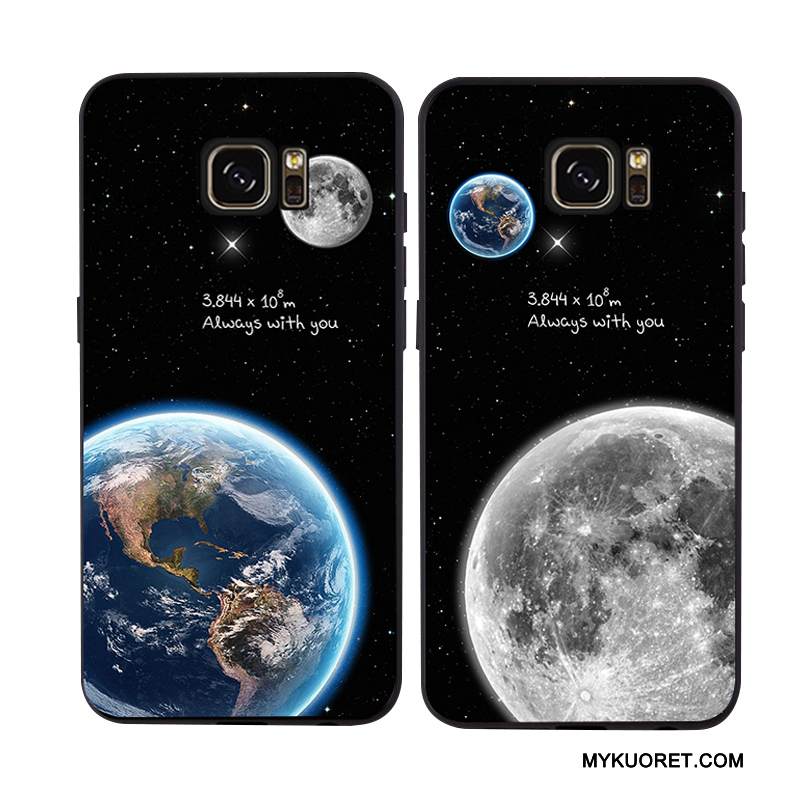 Kuori Samsung Galaxy S7 Edge Tuki Ripustettavat Koristeet Murtumaton, Kotelo Samsung Galaxy S7 Edge Luova Puhelimen Kuoret Musta