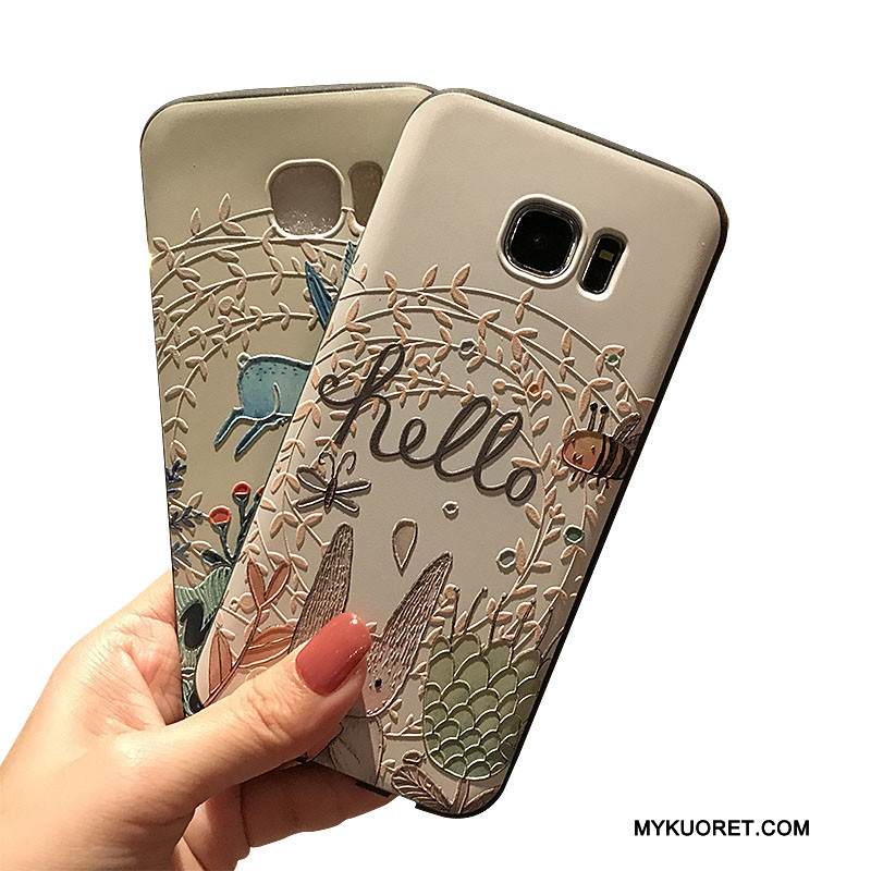 Kuori Samsung Galaxy S7 Laukut Khaki Musta, Kotelo Samsung Galaxy S7 Pehmeä Neste Puhelimen Kuoret Persoonallisuus