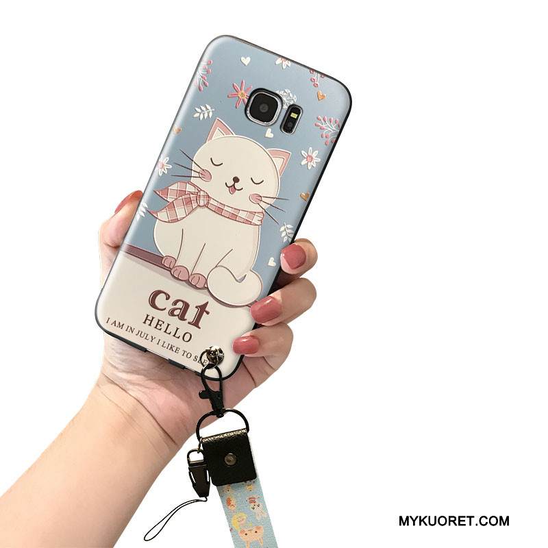 Kuori Samsung Galaxy S7 Laukut Persoonallisuus Ripustettavat Koristeet, Kotelo Samsung Galaxy S7 Silikoni Ihana Sininen