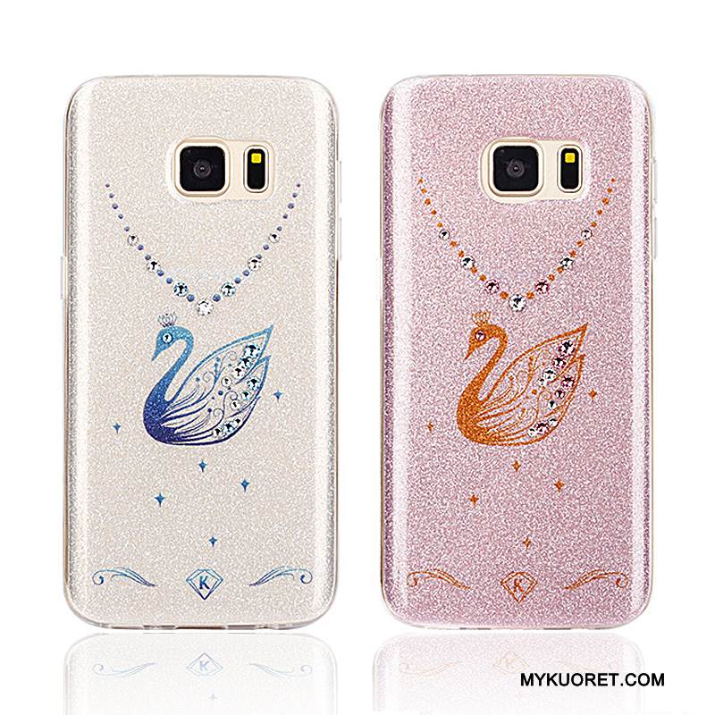 Kuori Samsung Galaxy S7 Laukut Puhelimen Kuoret Murtumaton, Kotelo Samsung Galaxy S7 Pehmeä Neste Kulta Jauhe