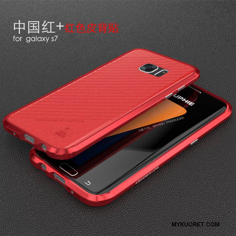 Kuori Samsung Galaxy S7 Metalli Murtumaton Ohut, Kotelo Samsung Galaxy S7 Suojaus Punainen Ultra