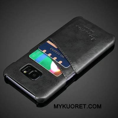 Kuori Samsung Galaxy S7 Nahka Oranssi Takakansi, Kotelo Samsung Galaxy S7 Suojaus Musta Puhelimen Kuoret