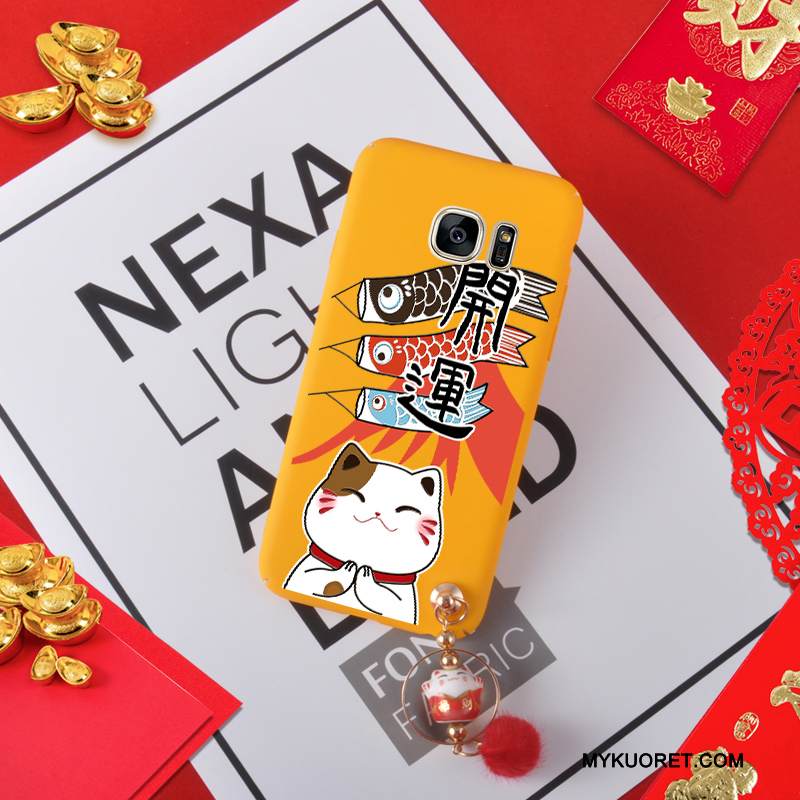 Kuori Samsung Galaxy S7 Rikkaus Festivaali, Kotelo Samsung Galaxy S7 Punainen Pesty Suede