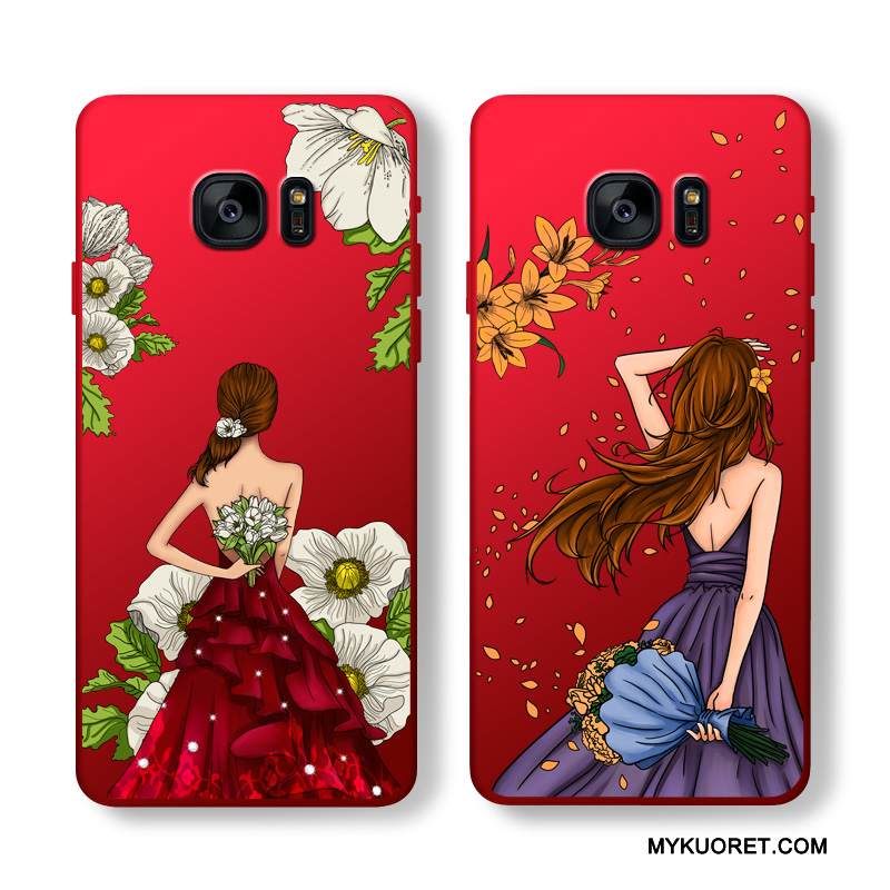 Kuori Samsung Galaxy S7 Sarjakuva Ultra Punainen, Kotelo Samsung Galaxy S7 Laukut Puhelimen Kuoret Ohut