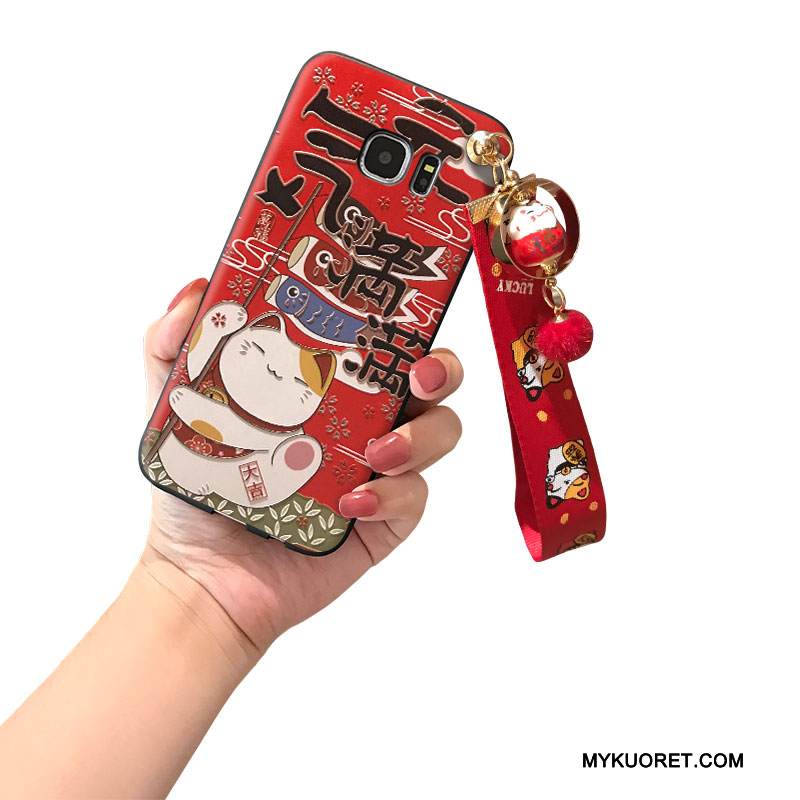 Kuori Samsung Galaxy S7 Silikoni Persoonallisuus Puhelimen Kuoret, Kotelo Samsung Galaxy S7 Trendi Punainen