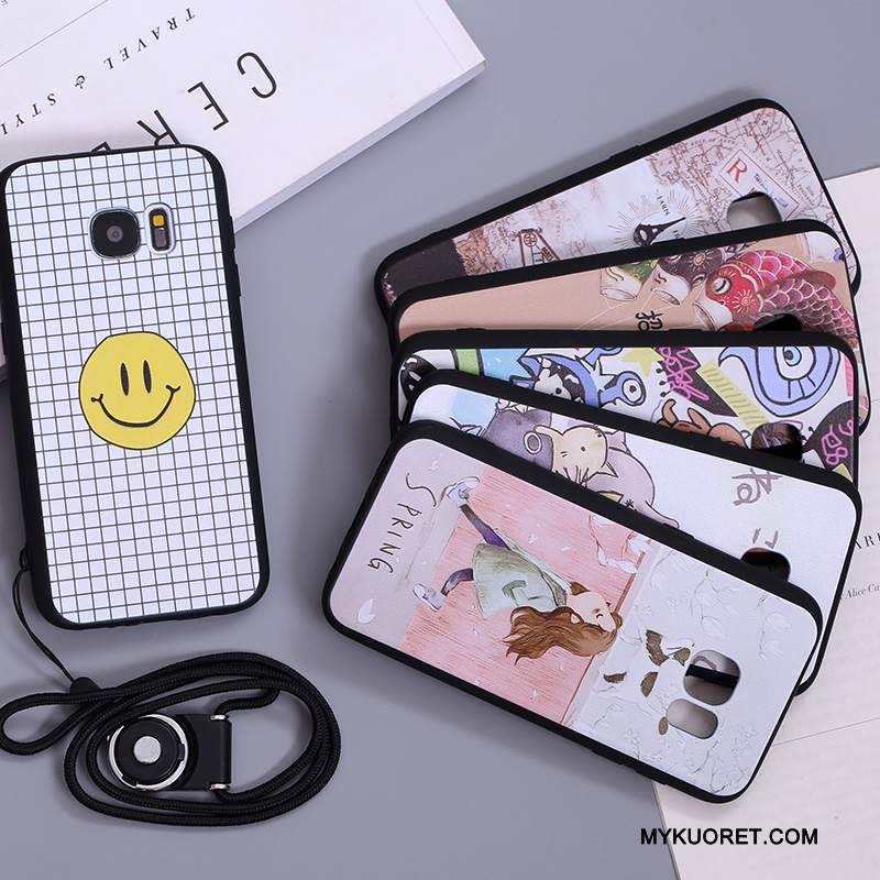 Kuori Samsung Galaxy S7 Silikoni Puhelimen Kuoret Murtumaton, Kotelo Samsung Galaxy S7 Monivärinen Ripustettavat Koristeet