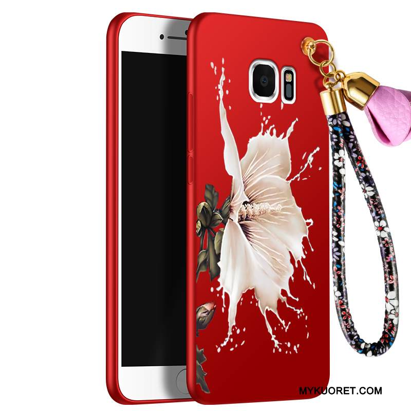 Kuori Samsung Galaxy S7 Silikoni Punainen Pesty Suede, Kotelo Samsung Galaxy S7 Laukut Puhelimen Kuoret Murtumaton