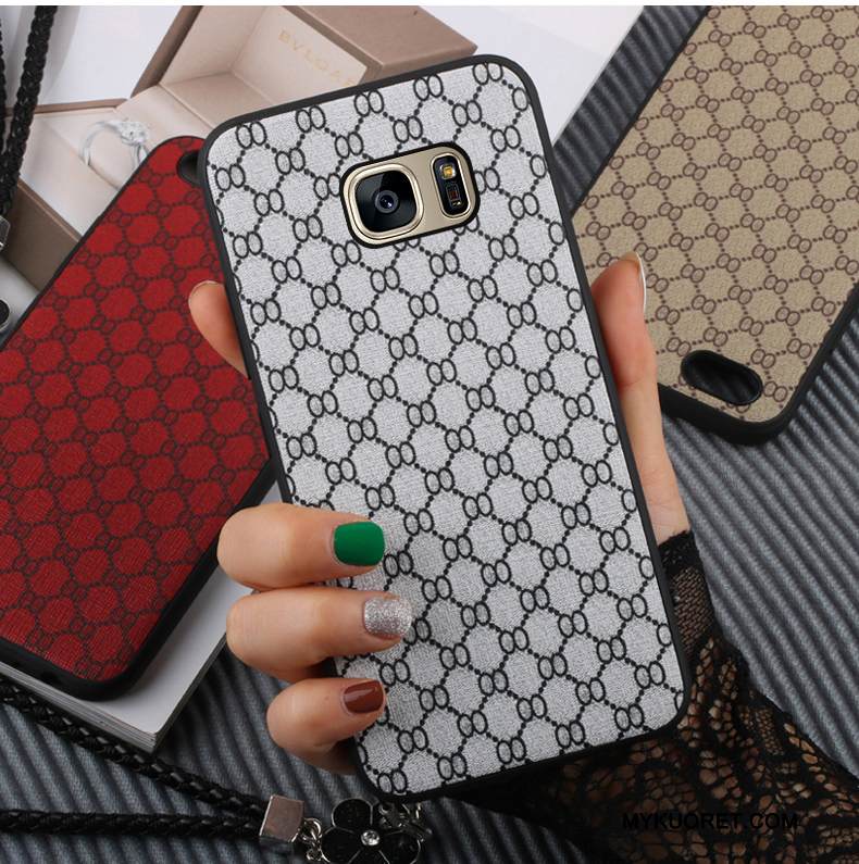 Kuori Samsung Galaxy S7 Silikoni Suuri Valkoinen, Kotelo Samsung Galaxy S7 Laukut Trendi Puhelimen Kuoret