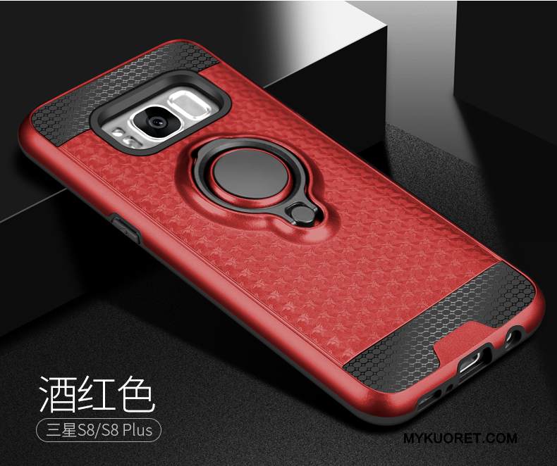 Kuori Samsung Galaxy S8+ Laukut Kova Punainen, Kotelo Samsung Galaxy S8+ Pehmeä Neste Murtumaton Rengas