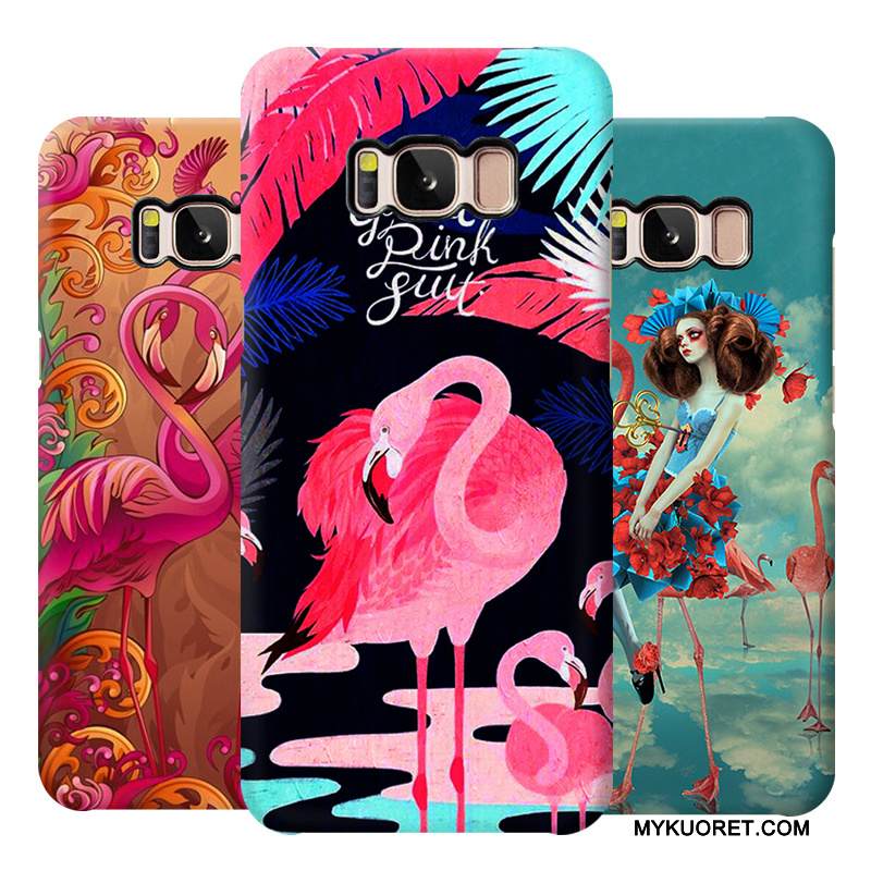 Kuori Samsung Galaxy S8 Laukut Pesty Suede Puhelimen Kuoret, Kotelo Samsung Galaxy S8 Monivärinen Lintu Persoonallisuus