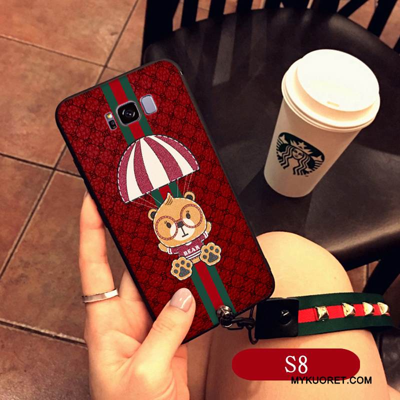 Kuori Samsung Galaxy S8+ Laukut Ripustettava Kaula Punainen, Kotelo Samsung Galaxy S8+ Luova Puhelimen Kuoret Pieni