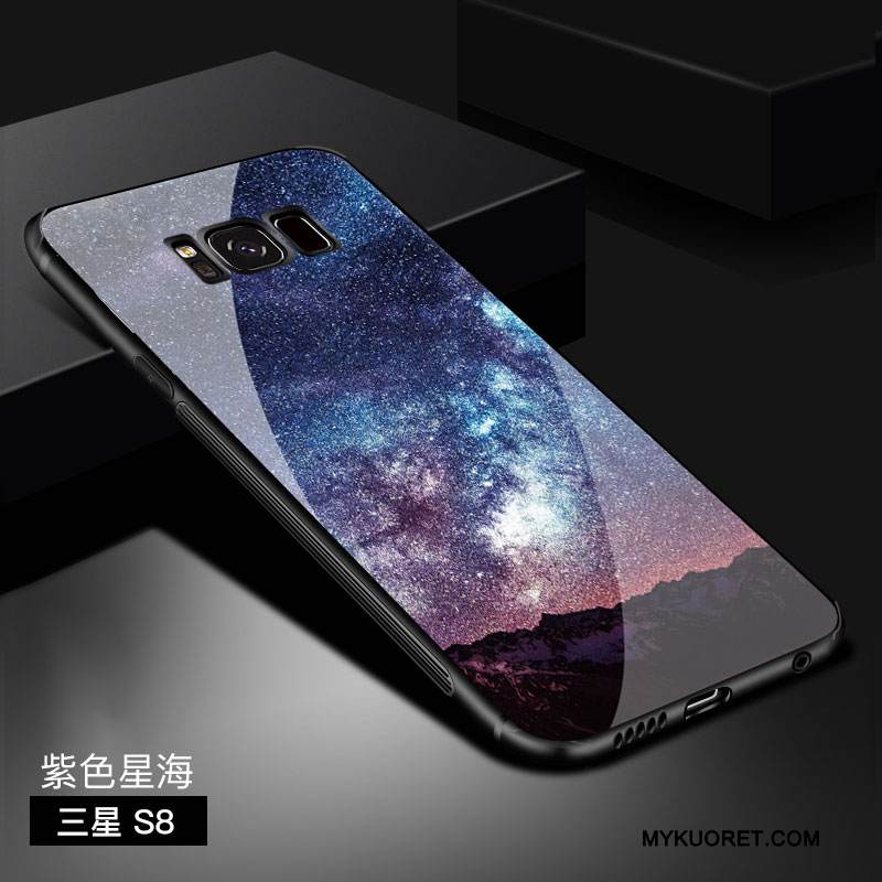 Kuori Samsung Galaxy S8 Luova Sininen Ultra, Kotelo Samsung Galaxy S8 Laukut Lasi Persoonallisuus